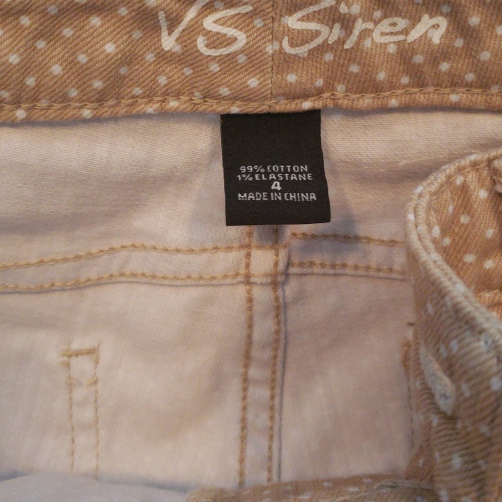 Tan Jean/white polka dot